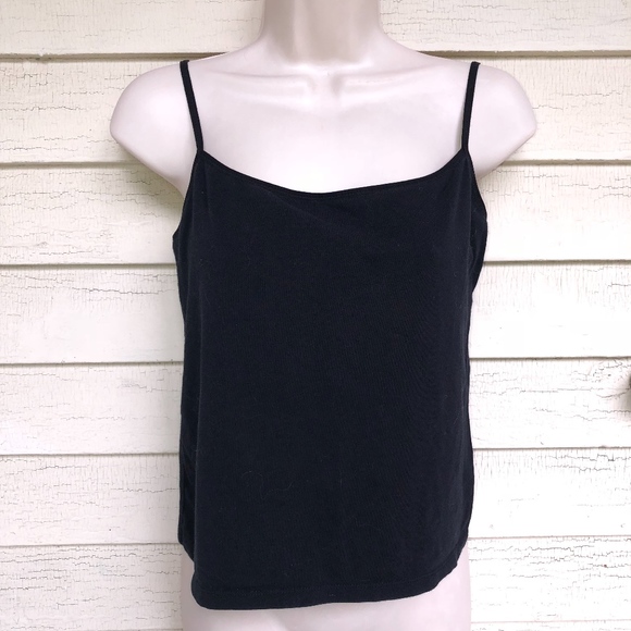 J. Crew Tops - J CREW adj strap bra top cami/black/cotton w/5%spa